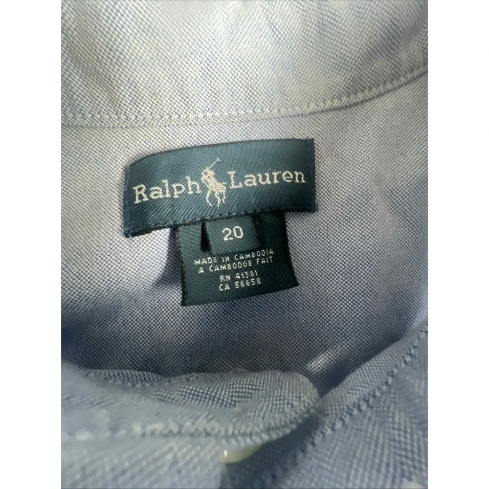 Ralph Lauren Shirt‎ Men 20 Blue Long Sleeve Flesh Pony Weddings Funerals Events